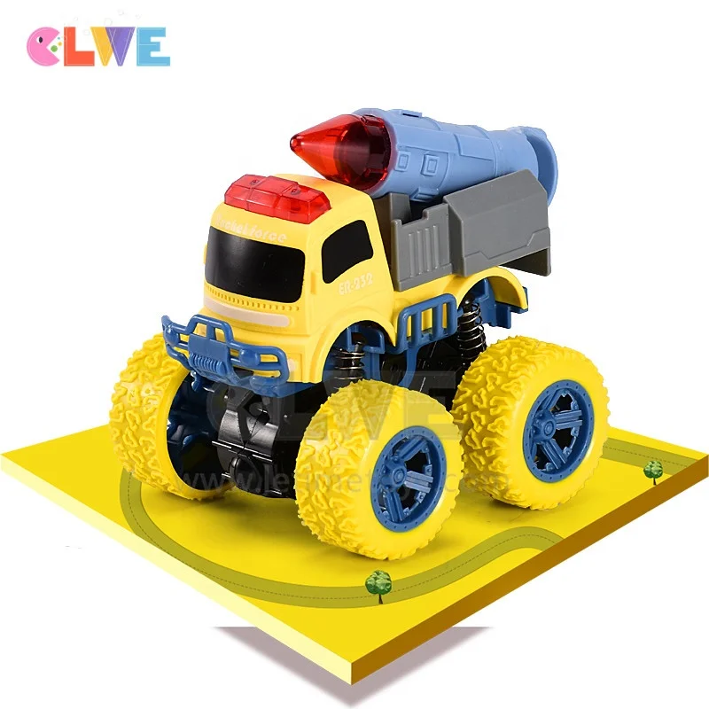 Novelty military vehicles Inertia Four-Wheel Drive Off-road Vehicle Toy Car candy toy car yellow rocket carrier car
