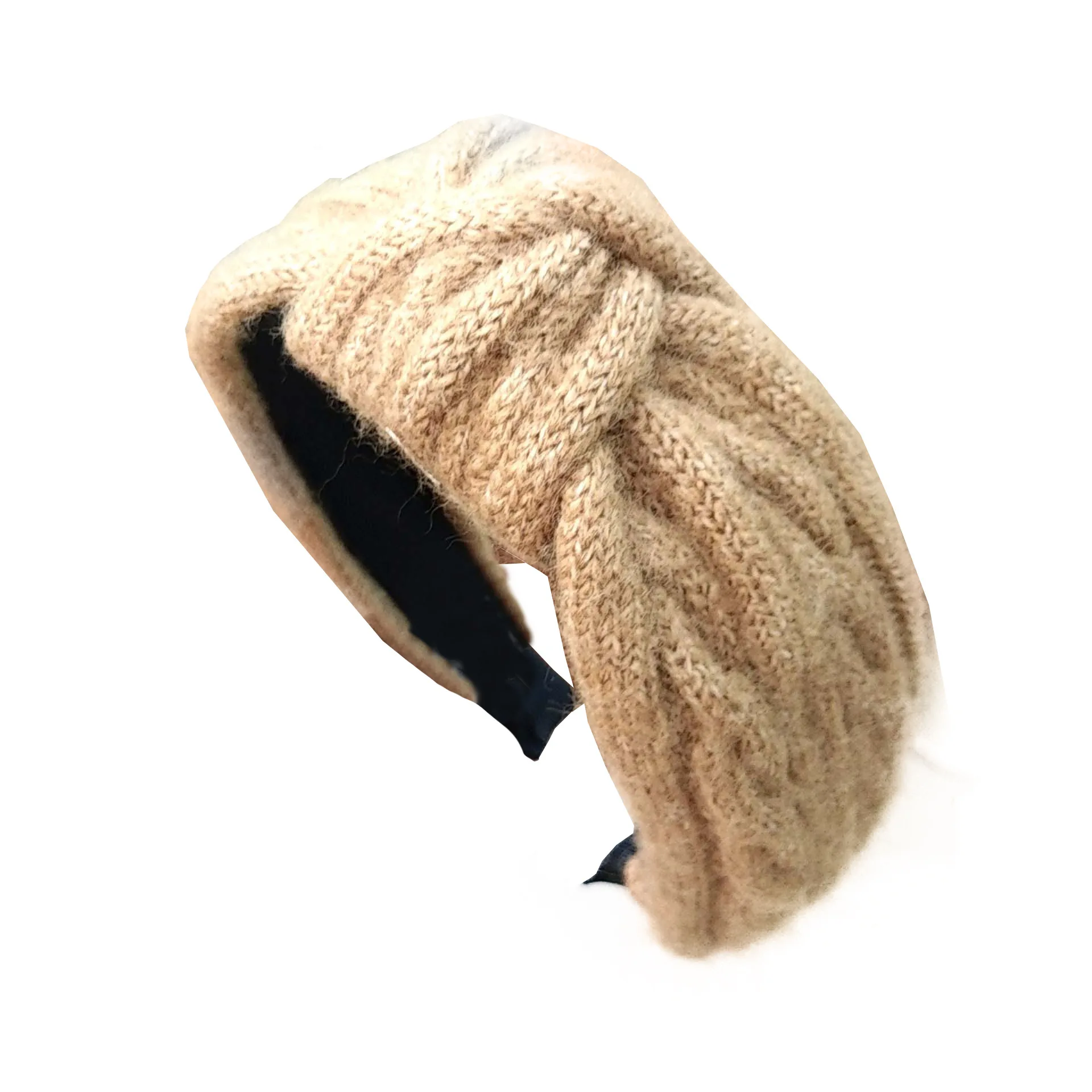 Зимняя вязаная повязка для волос с узлом корейский Ретро Высококачественный простой широкий край аксессуары для волос Розовая белая черная шерстяная пряжа повязка на голову