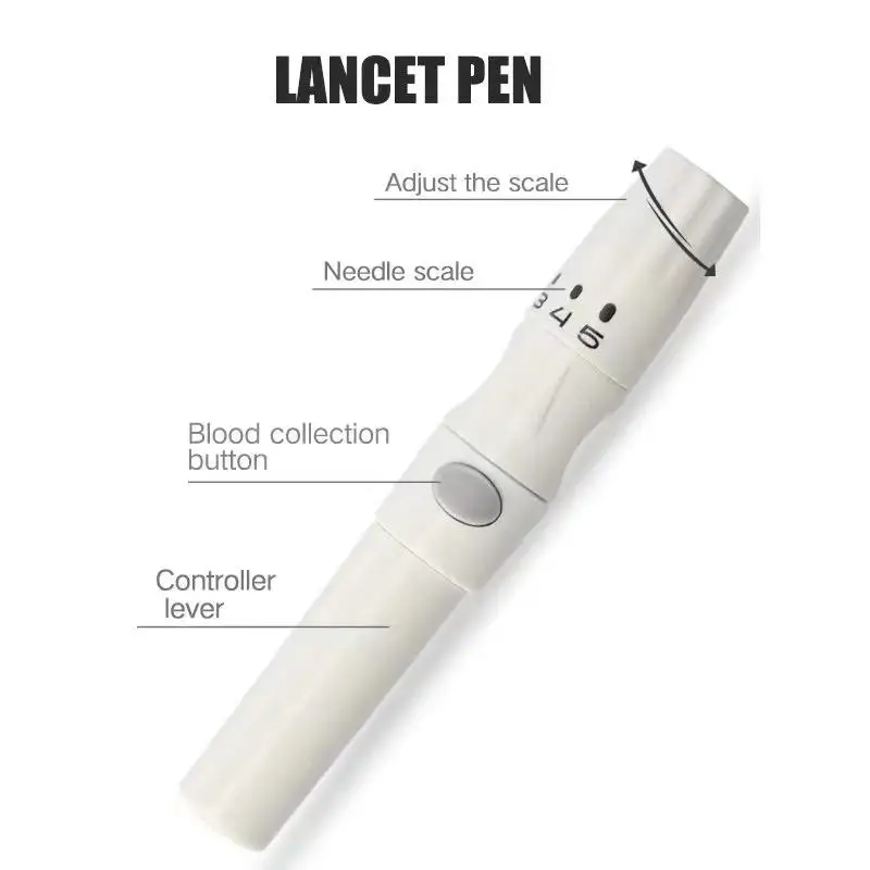 Medical Blood Glucose Meter with Test Strip and Blood Collection Needle House-Service Detector Tester for Elderly People