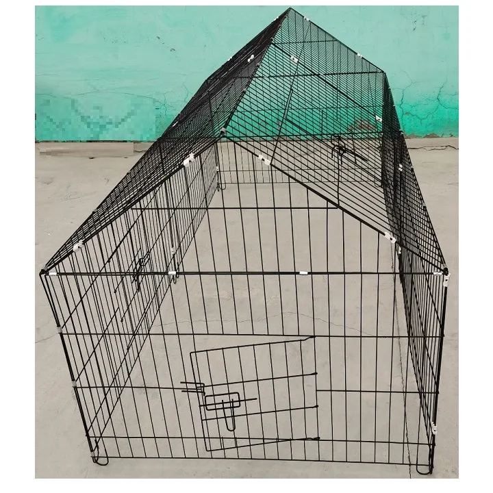 180*75cm Portable Rabbit Guinea Pig Cage / Galvanized Steel Pet Folding Cage Crates