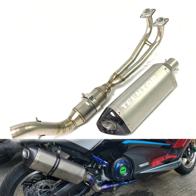 Мото выхлопной системы TMAX 500 530 коллекторная труба для Yamaha T-MAX выхлопная Tmax скольжения на выпускной 2017 2018 2019