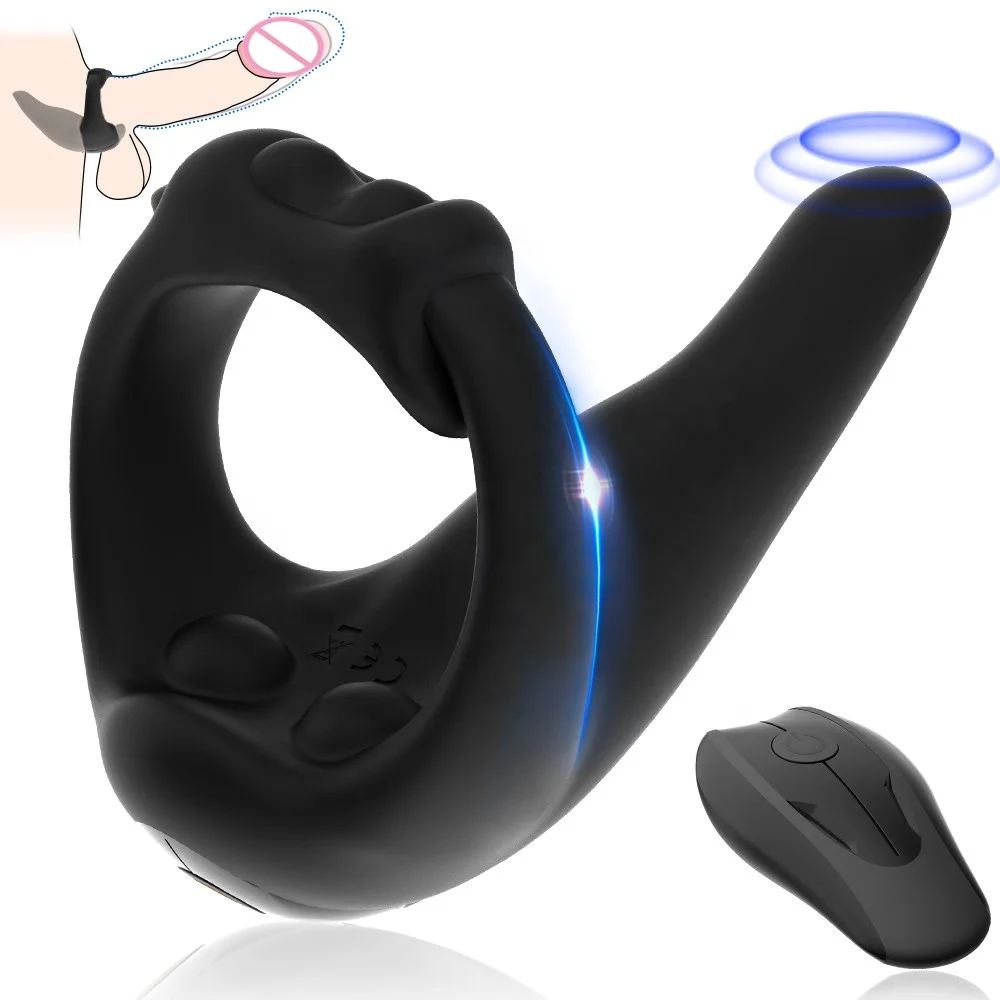 Penis Ring Silicone Male Adult Products Prostate Massager Vibrator Cock Ring Sex Toys for Man Masturbation
