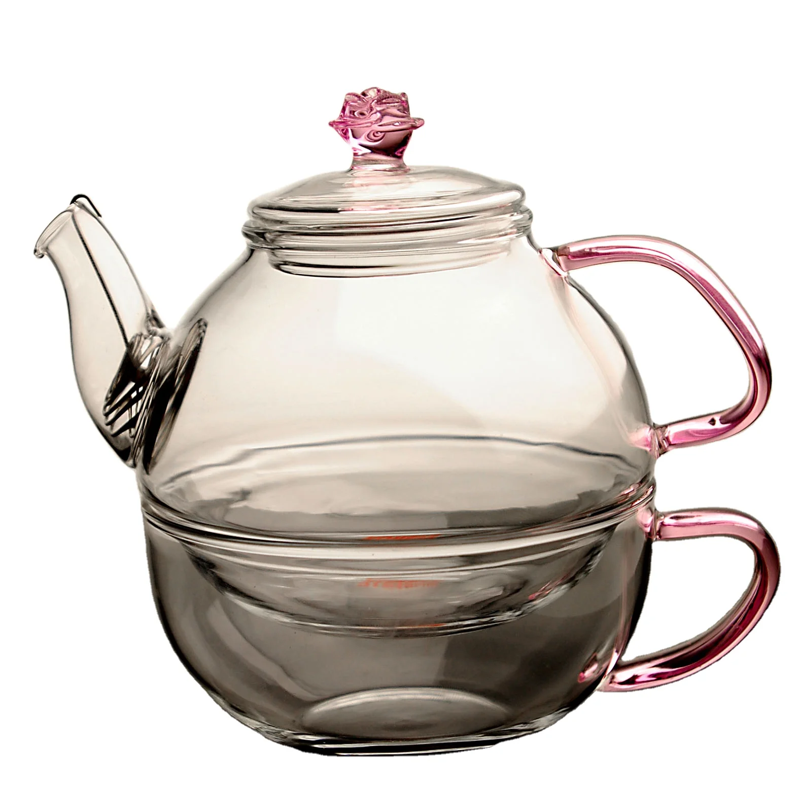 Glass Tea pot with Bamboo Handle Blooming Loose Leaf Teapots
