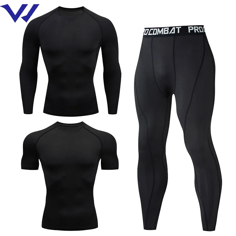 Custom logo Activewear Compression Sport Clothing 3 Pieces Outdoor Slim Fit sportswear men tracksuits for men jogging