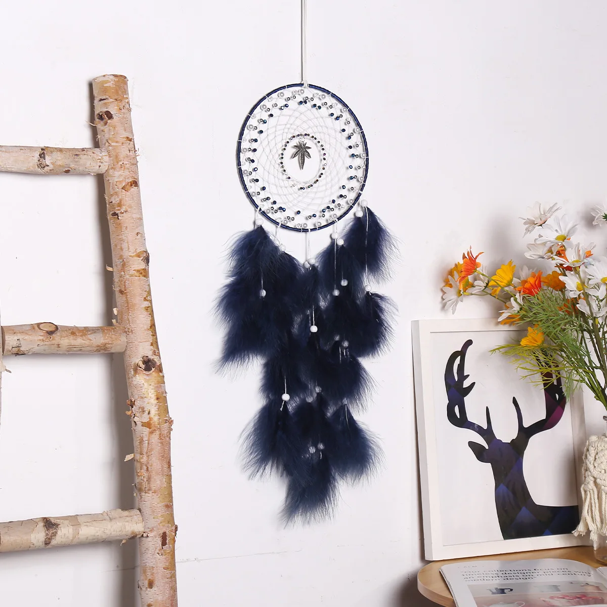 Newest Maple Leaf  Pendant Dream Catcher Home Decoration Wall Art Black Forest Dream Catcher Gift for Friend