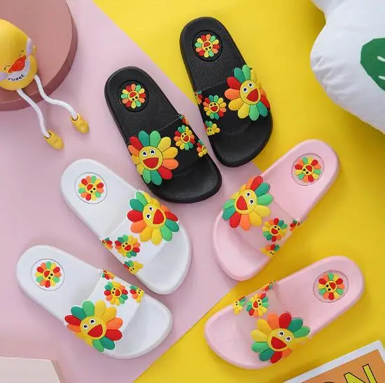Лидер продаж, модные летние Симпатичные и модные тапочки с мягкой подошвой, Нескользящие, для детей среднего и маленького возраста