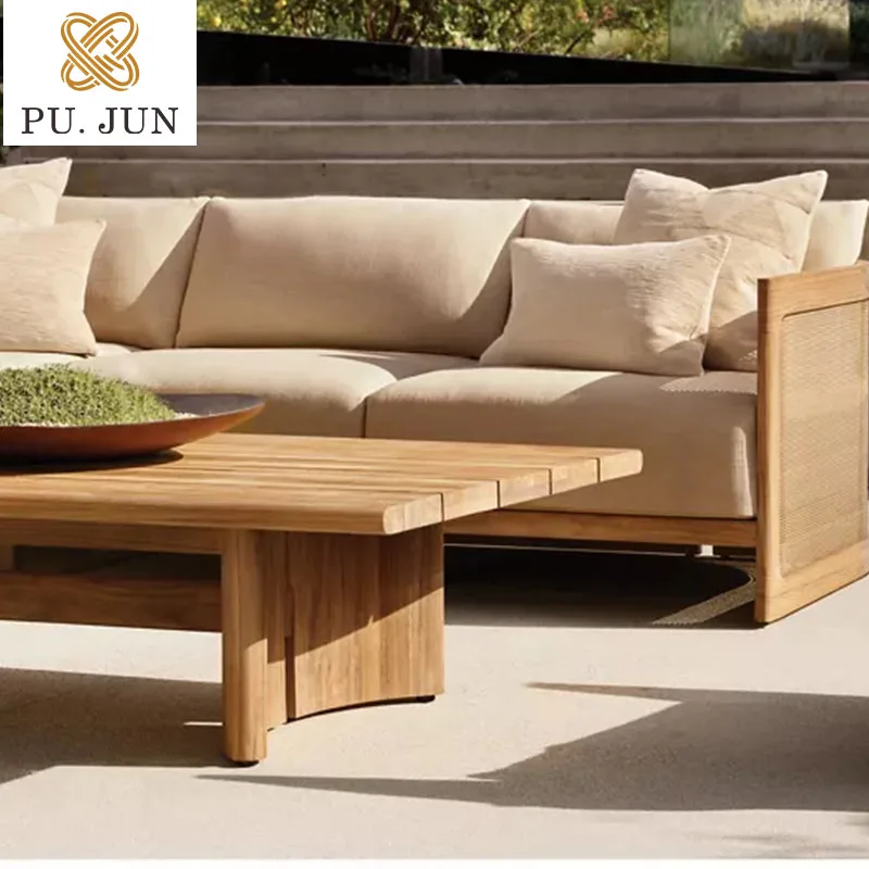 All-weather rattan l form lounge outdoor woven sofa deck patio furniture rattan sofa 1 set with table