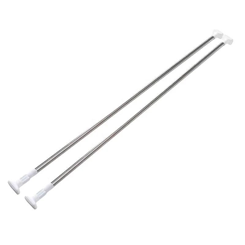 140-260CM Adjustable Stainless Steel Bathroom Curtain Rod Extendable Shower Curtain Rod, No Drill Telescopic Tension Pole