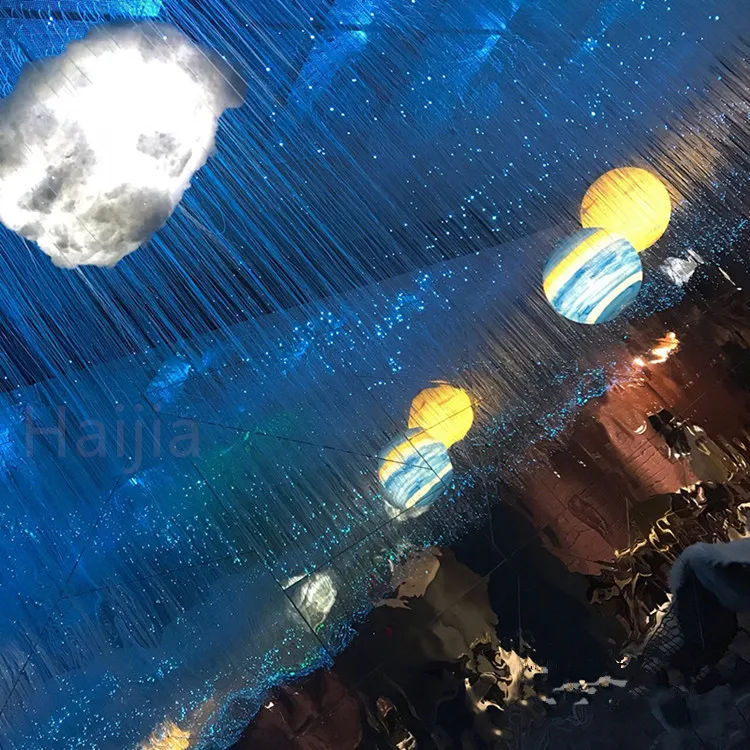 Easy to design Music induction mixed color starry DIY fiber optic rain pendant light