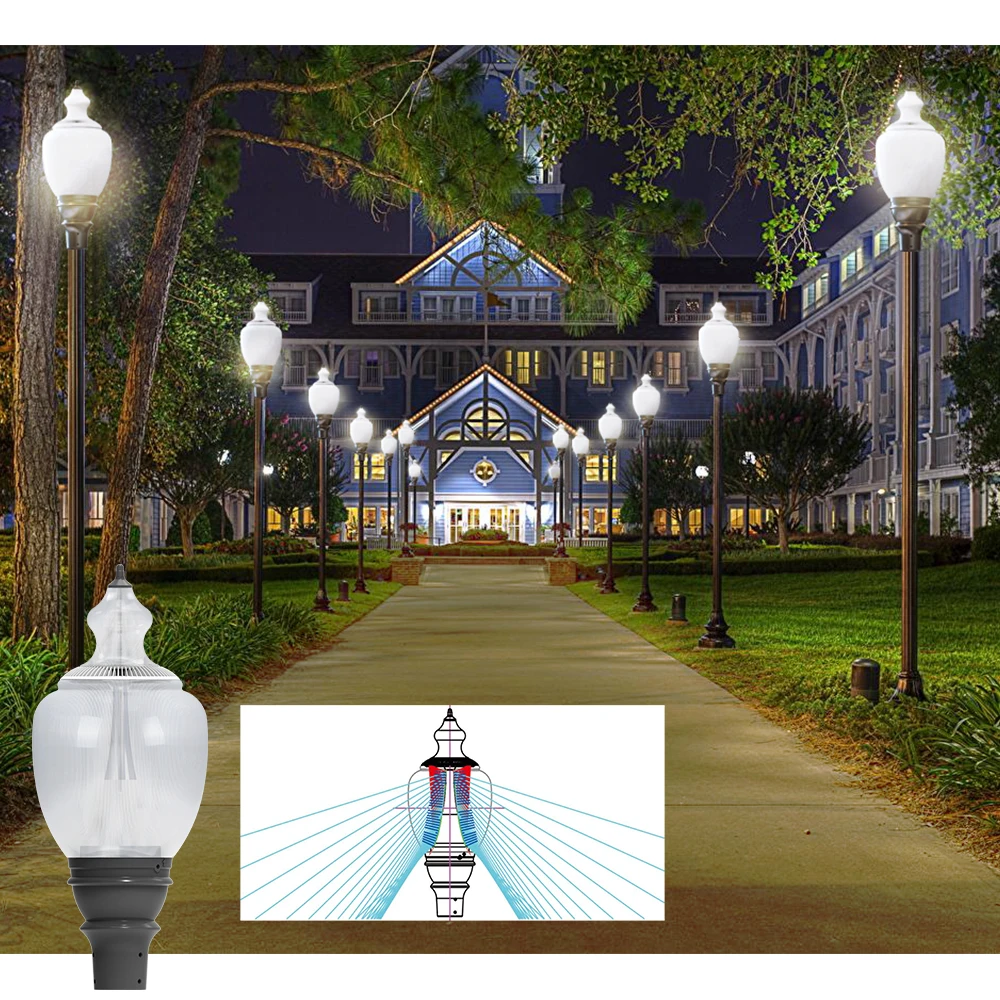 Acorn decorative led lights waterproof Classic outdoor garden lights 50w street light pole