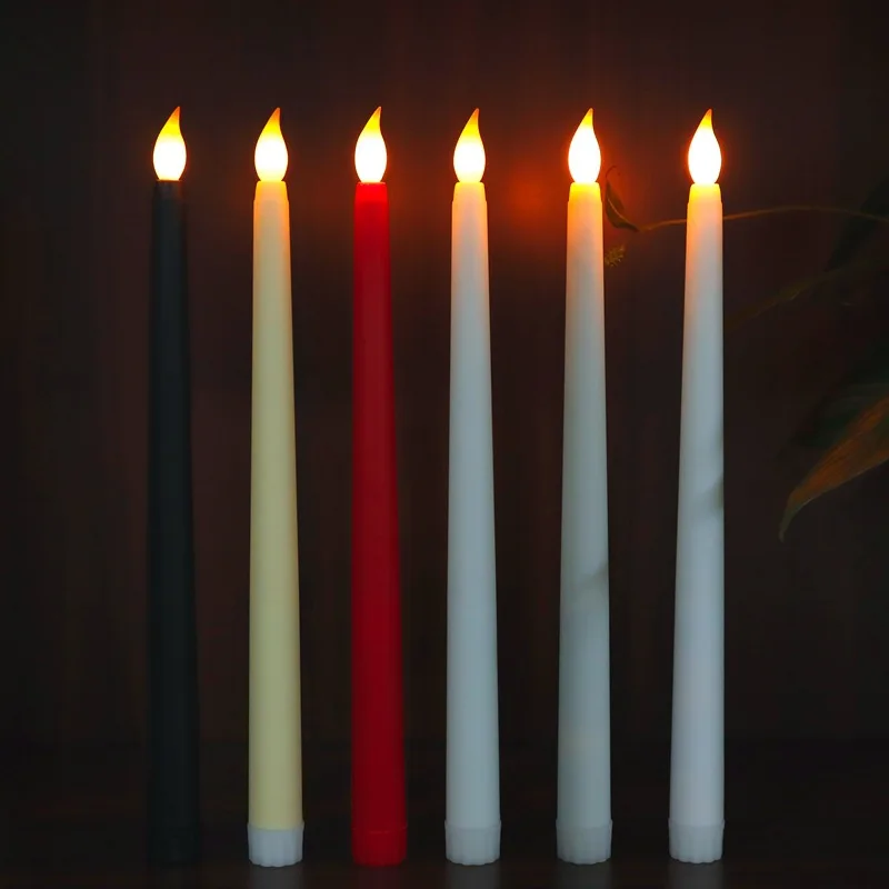Decorative  battery operated dinner candles LED flameless taper candles with timer