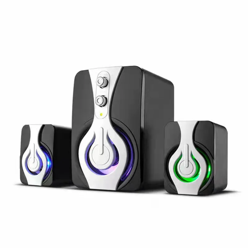 Factory Outlet Desktop Colorful Lights Computer Speakers USB Active Mini 2.1 Subwoofer Notebook Speaker