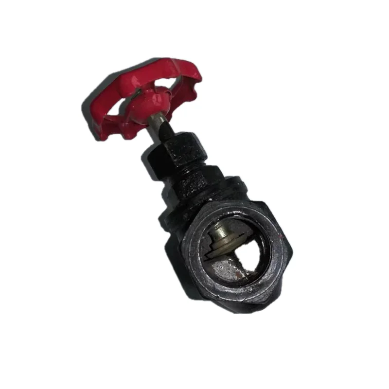 Высококачественный черный чугунный кран с красной ручкой, фитинги для труб из ковкого железа, декоративный клапан (62464486304)