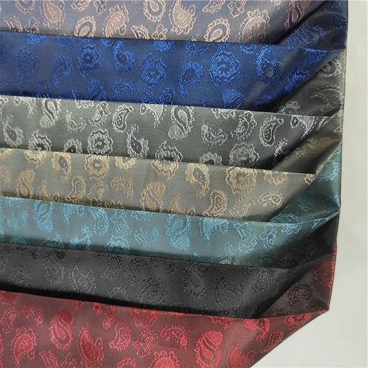 Stock jacquard fabric 100% polyester 66D*100D Silk jacquard stretch fabric for suit dress garment