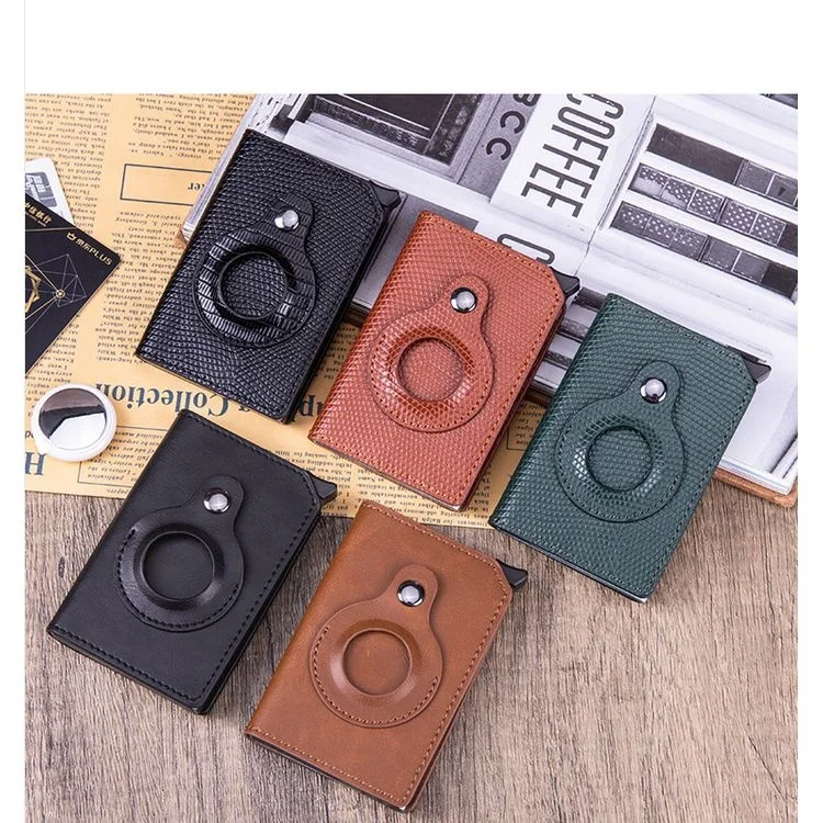 Мужской автоматический выдвижной держатель для кредитных карт с логотипом на заказ, держатель для кредитных карт с RFID, Алюминиевый бумажник для удостоверения личности и наличных