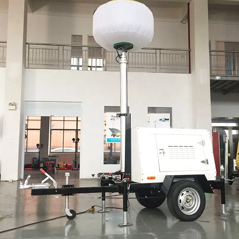 4.6m 2*1000W LED Construction Mobile High Mast Antenna Telescopic Mast for Lighting Tower with Generator