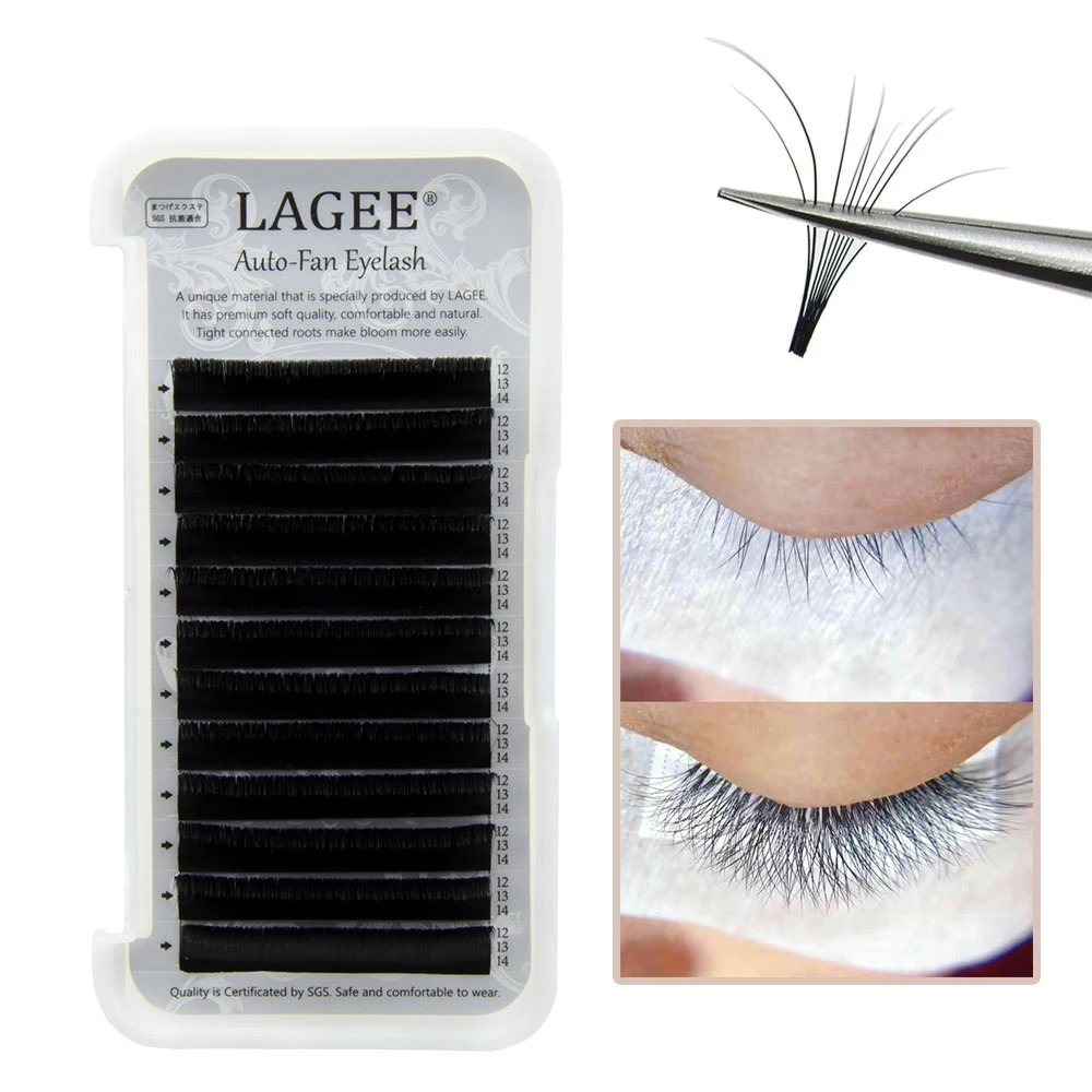 
LAGEE easy fan eyelash extensions synthetic mink auto-bloom lashes blooming eyelash extension 