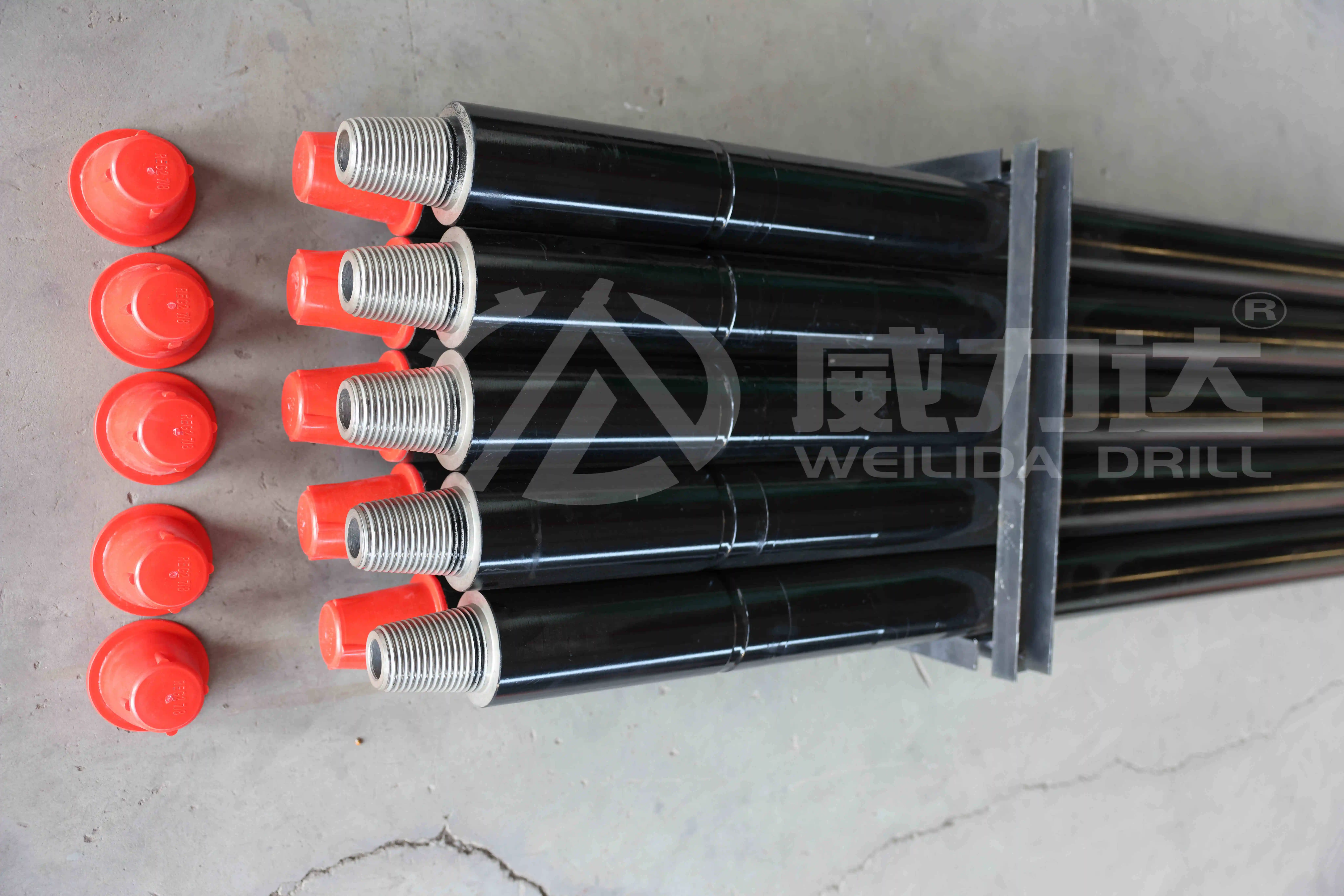 water drilling rod carbon steel 76mm drilling pipes thread end for well  drill pipe 75mm 15m 89mm