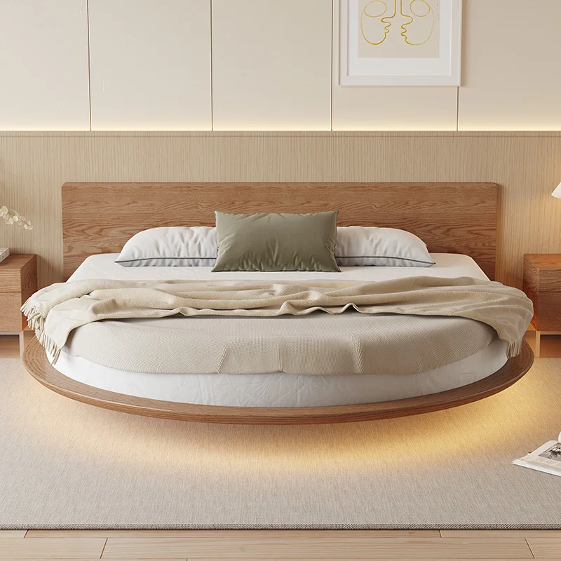 Round Bed Tatami Double Bed 2m X2m Home Hotel  Thin Suspension Couple Beds