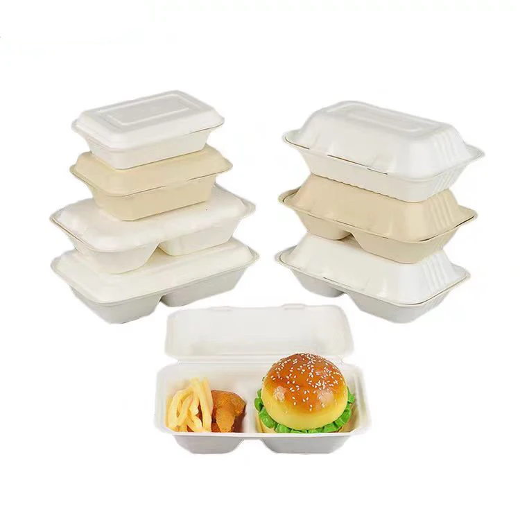 Biodegradable Disposable Compostable Takeaway Lunch Box Take Out Greaseproof Packing Turkey Hamburger Clamshell Food Container