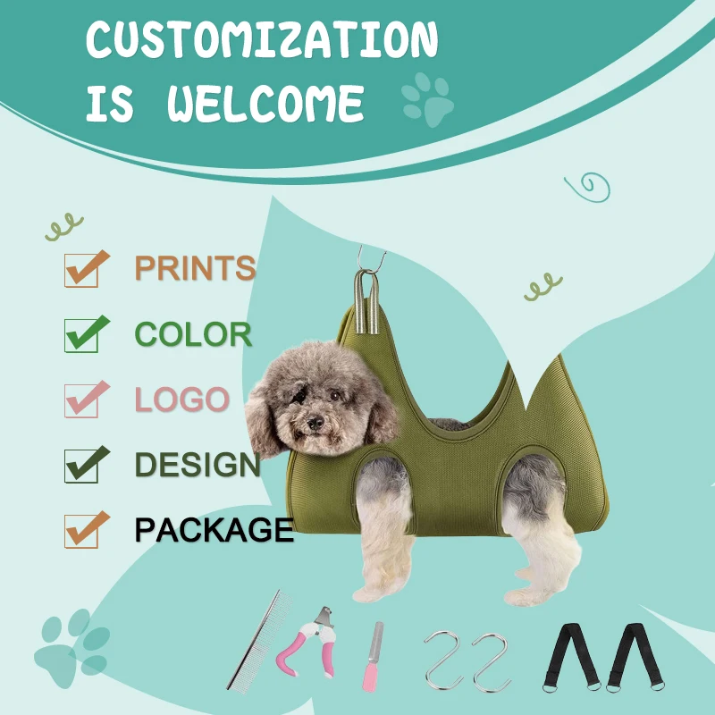 Pet Dog Grooming Hammock for Nail Trimming Dog Restraint Hanging Harness Grooming Sling for Large Dogs