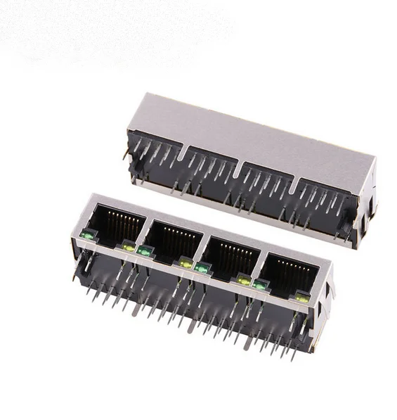 Professional Manufacturer 100 Base 1x4 Port RJ 45 Connector Transformer with Shield Jack