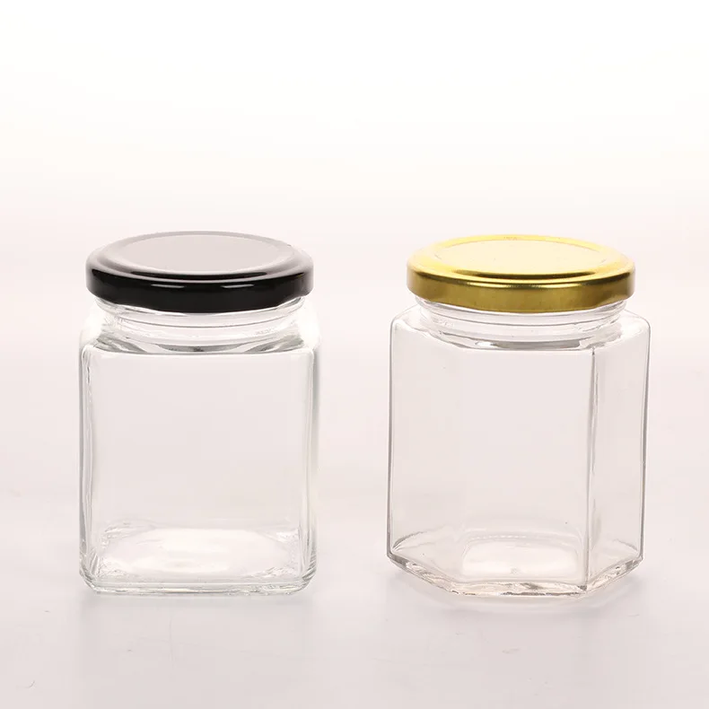 Custom Labeling 120ml 180ml 280ml 380ml 500 ml 730 ml Glass Jar with Twist-off Lid Jam Honey Jar frascos de vidrio