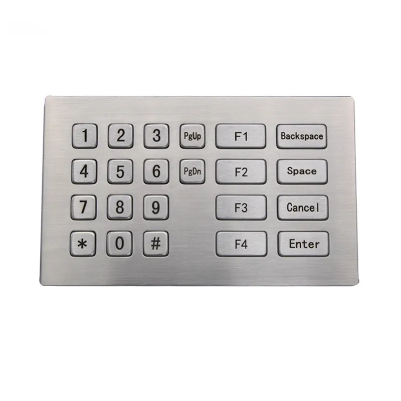 Заказная 22 клавиши Водонепроницаемая нержавеющая сталь металлическая цифровая клавиатура для самообслуживания машины