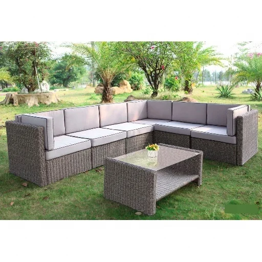 New pool side aluminum Garden sofas patio furniture metal Outdoor Rattan wicker sofa set