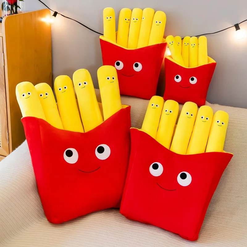Food Stuffed Plush Toy Includes Fries Plush Pillow Cute Pizza Huge Hamburger Throw Pillow Soft Sofa Cushion Plushiel Toy for kid