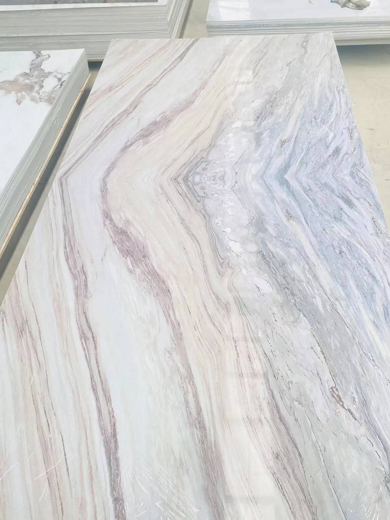 Heat Resistant Durable Stylish Interior Decoration Materials UV PVC Marble Panels For Wall Covering
