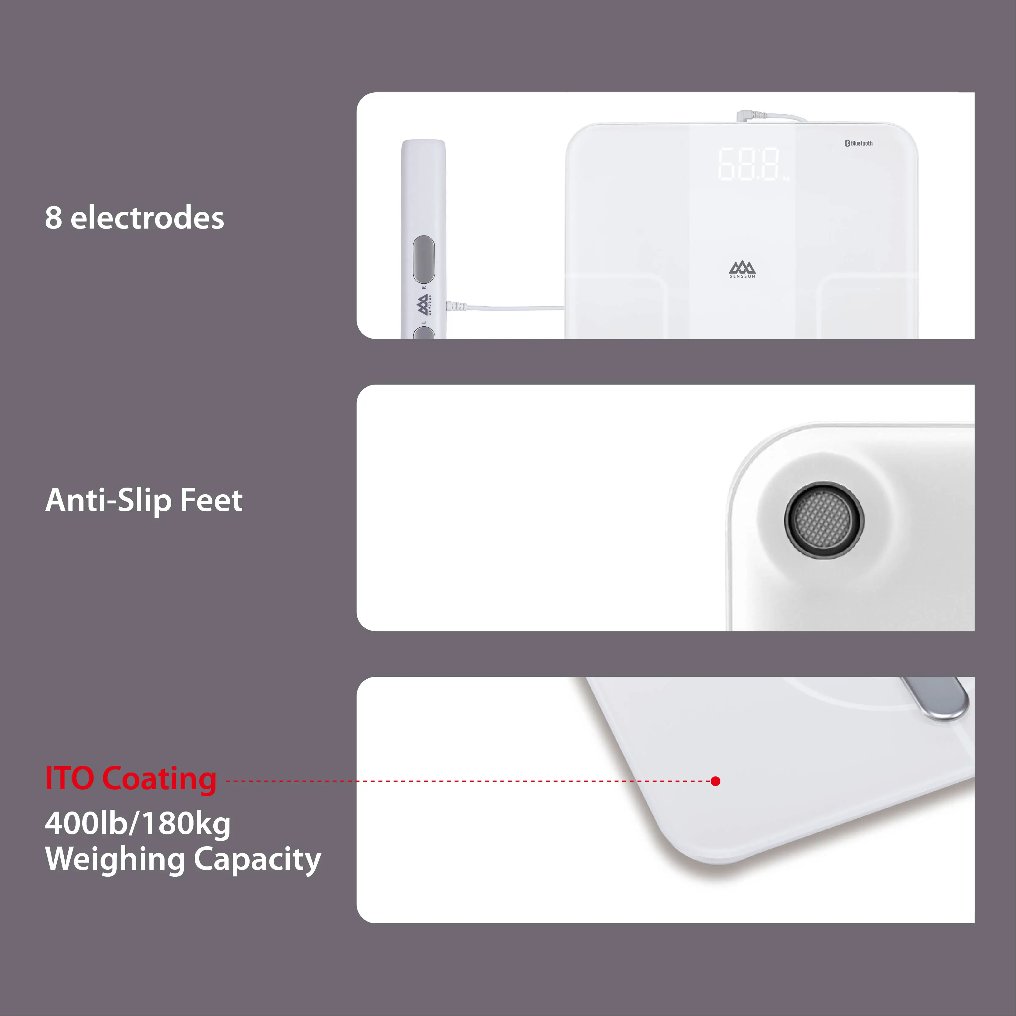 Advanced Duel-Frequency Bioimpedance Technology Smart Body Fat Scale Health Monitor Sports Gym Fitness Diet Digital Body Scale