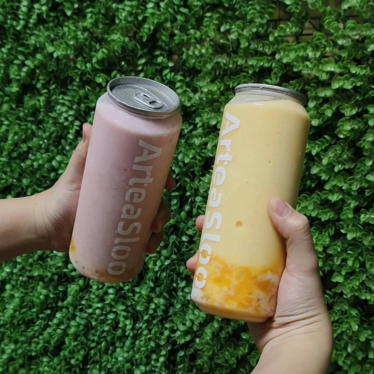 AT PACK Custom Plastic Cans For Cold Coffee 350ml 500ml Ice Drink PET Cans Plastic Bottle Cold Drink Juice