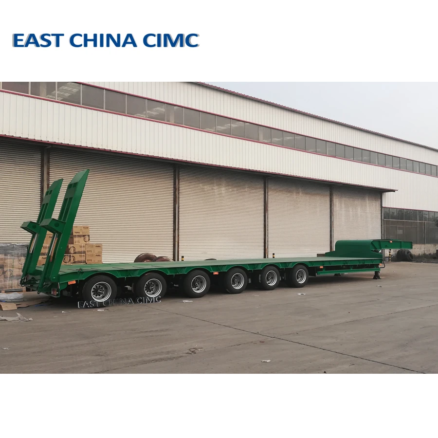 14 M 70 Ton 3 axle Detachable Goose-neck Low Bed Truck Trailer For Sale