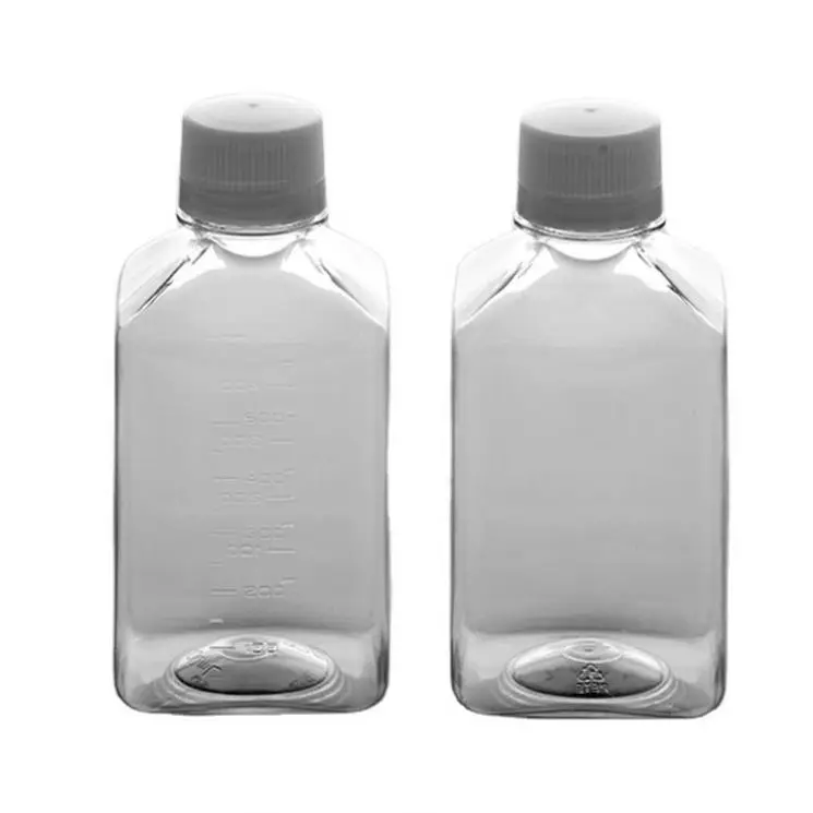 Medical science sterile 500ml transparent petg laboratory media bottles