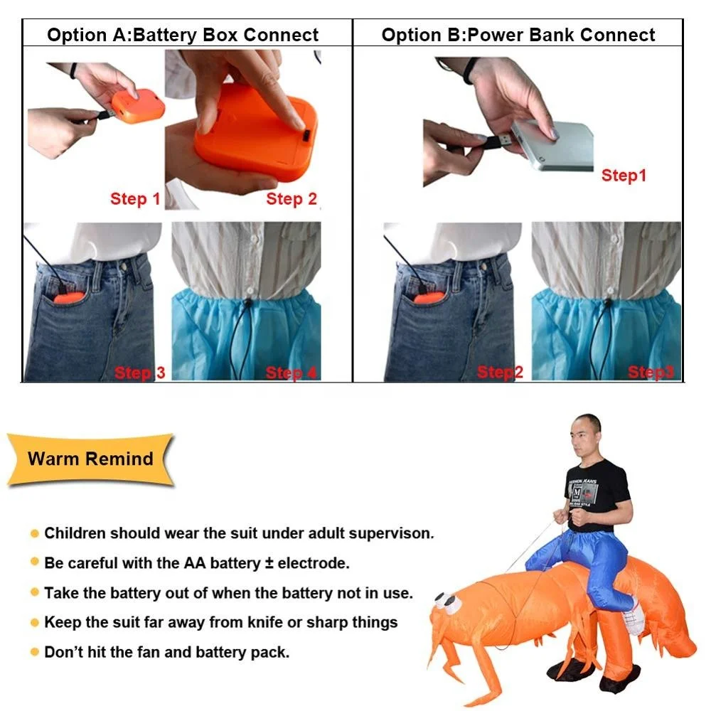 Заводская цена, мужской надувной костюм, апельсиновая креветка, надувной костюм для Хэллоуина, рождественской вечеринки, свободный размер