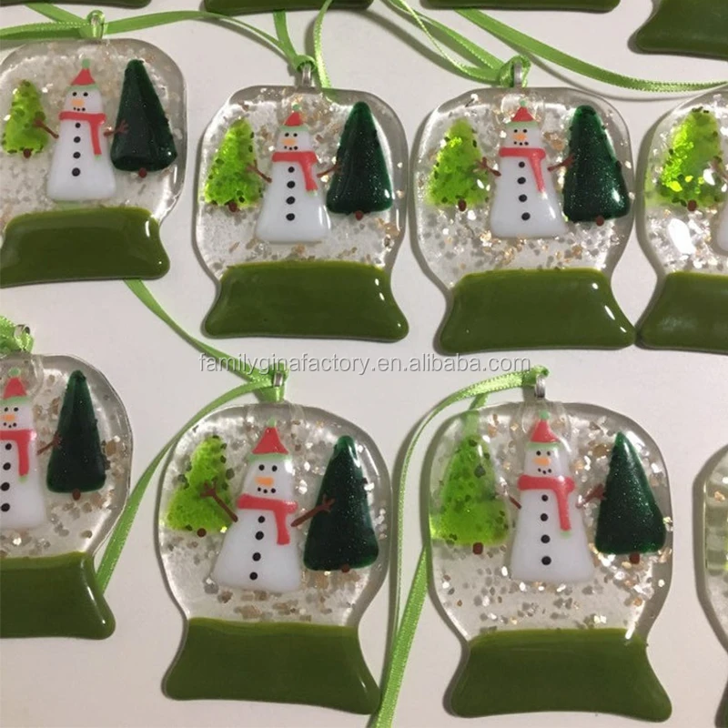 Christmas wall hanging ball decoration cute snow ball snowman molten resin Christmas ball