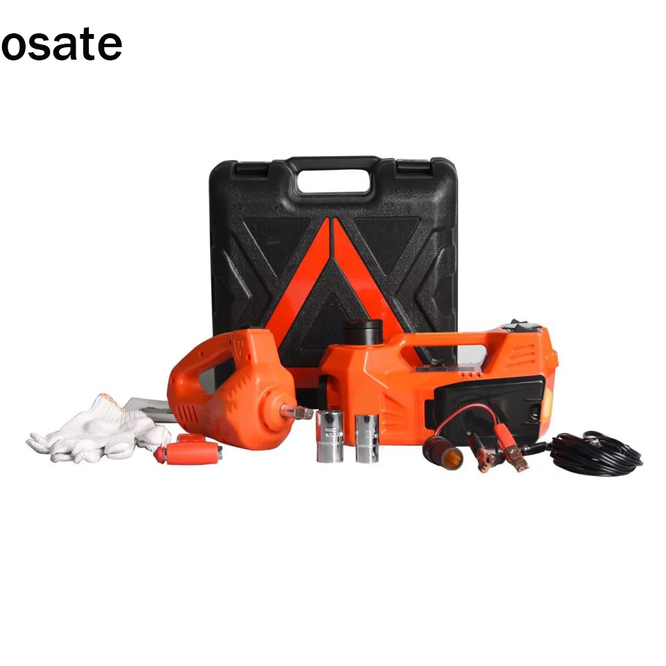 OSATE Electric Hydraulic Floor Jack Lift 12V 3Ton with Impact Wrench and Safety Hammer for car