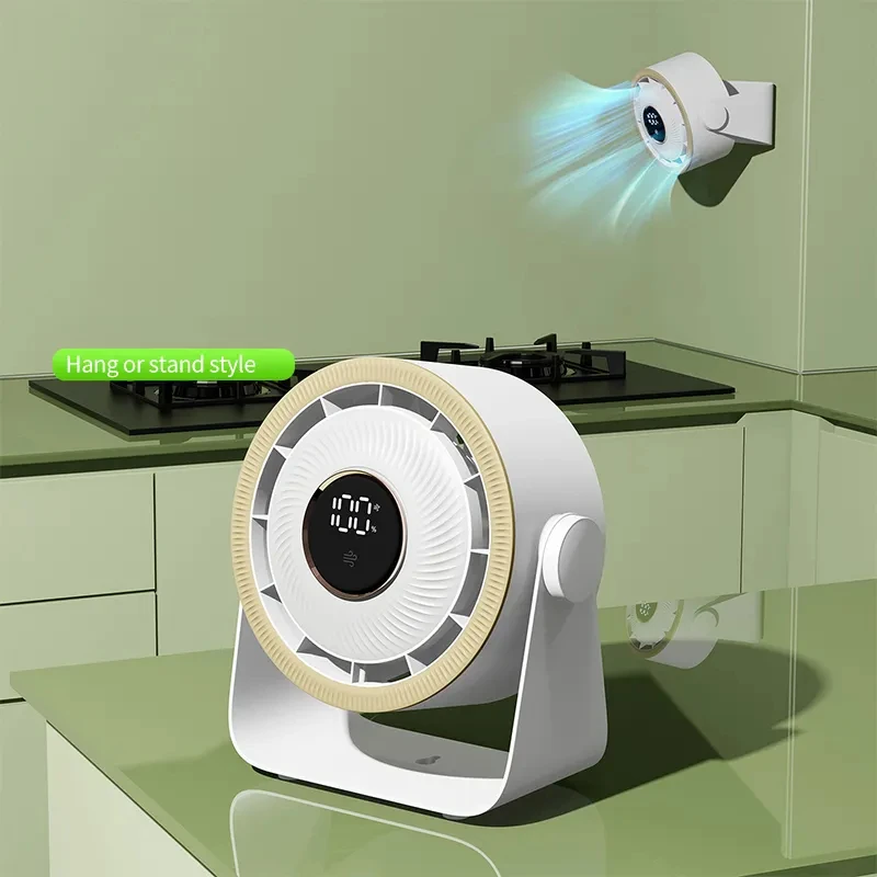 High Speed Portable Table Fan Chargeable USB 100 Speed Adjustable Air Cooling Hanging Mini Fan For Indoor Outdoor Desk
