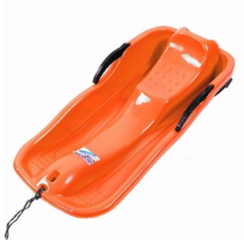 Portable Plastic Snow Slider Bobsled Sand Grass Toboggan Sled with Brake Factory OEM plastic snow sledge for adults
