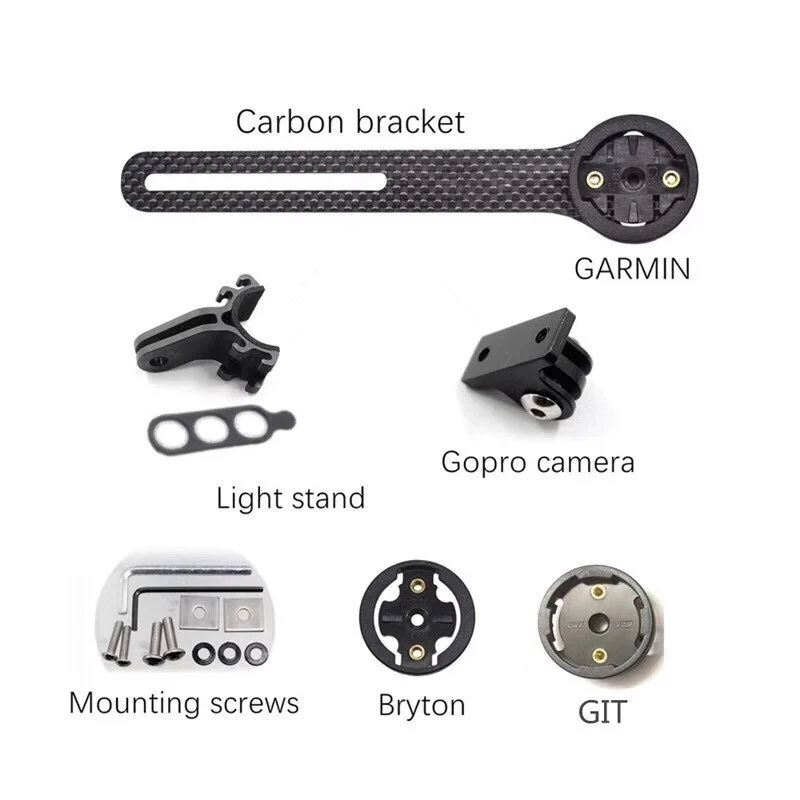 Кронштейн для камеры GoPro Motion держатель компьютера и велосипеда Garmin/Bryton/Cateye/Igpsport полностью из углеродного волокна