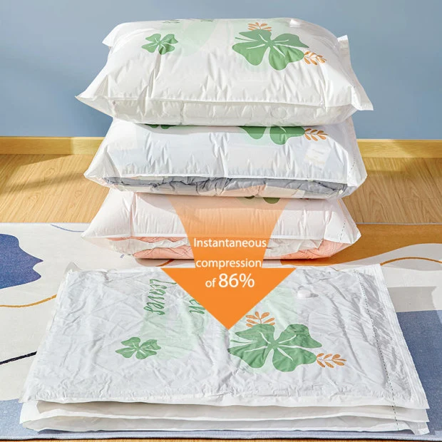 Modern Square Reusable Compressed Vacuum Storage Bag With Pump for Clothes down Jacket Pillows for Wardrobe Organization