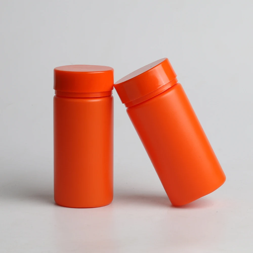 Empty Plastic PE 150ml Health Products Taurine Bottle PET Qianlin Bottle Orange Net Red Bottle Vitamin Effervescent jar