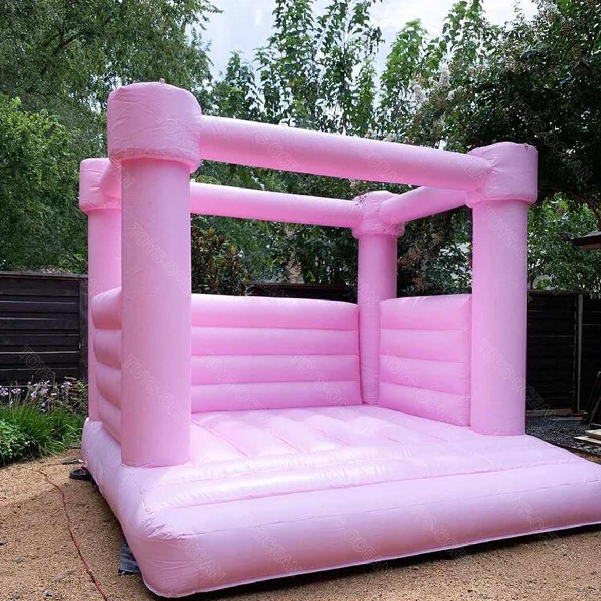 Hot sale Pastel pink blue bounce house white inflatable