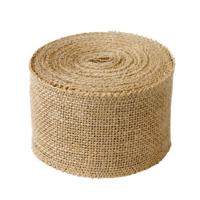 Wide 8cm Natural Burlap Fabric with Beautiful Burlap Ribbon  Long 10M for Wedding Event Party and Home Decoration