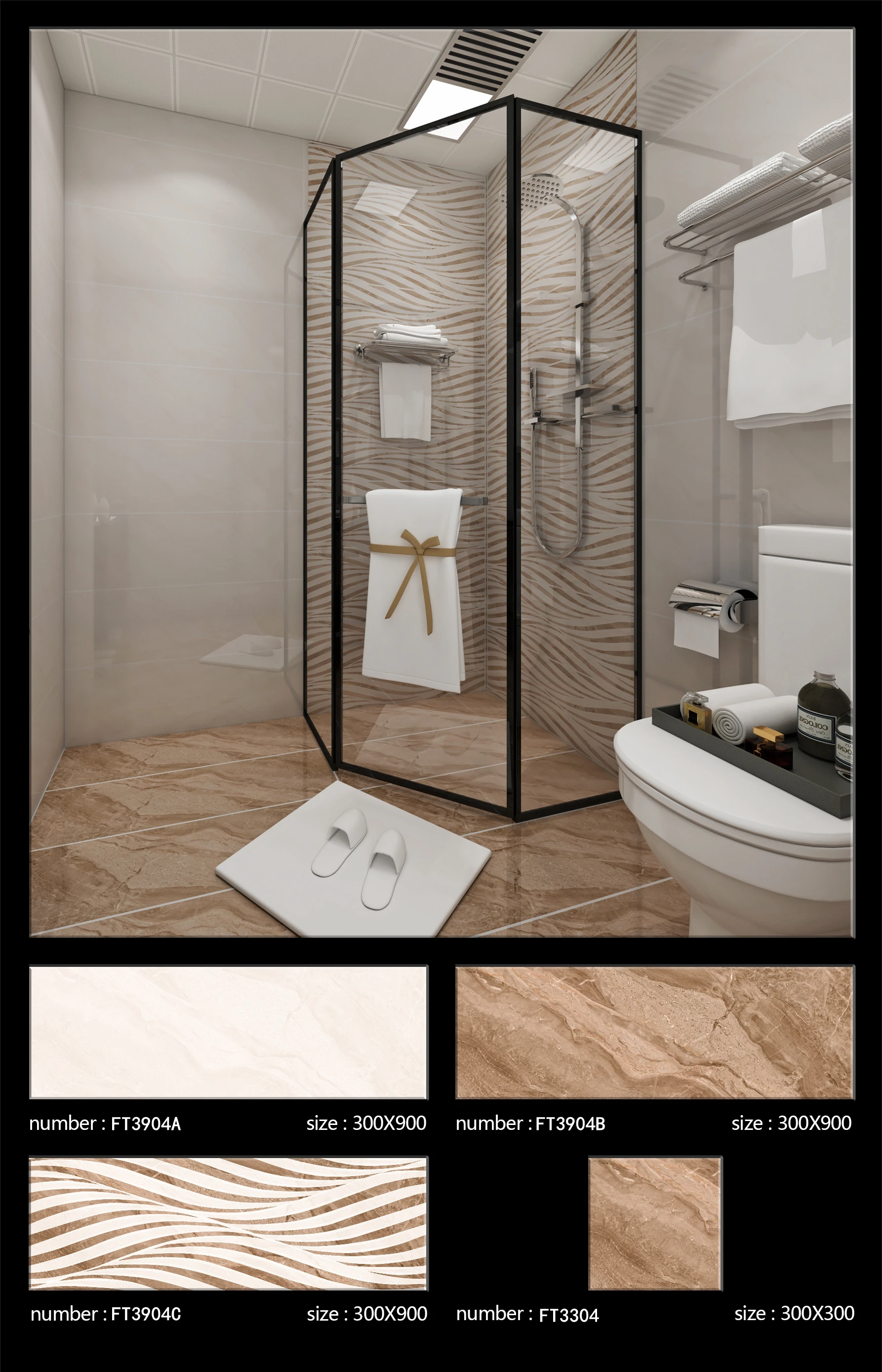 Foshan FaTong 300*900mm Exterior Wall Ceramic Tiles 20*120 ceramic tiles mozambique kajaria 300*300mm