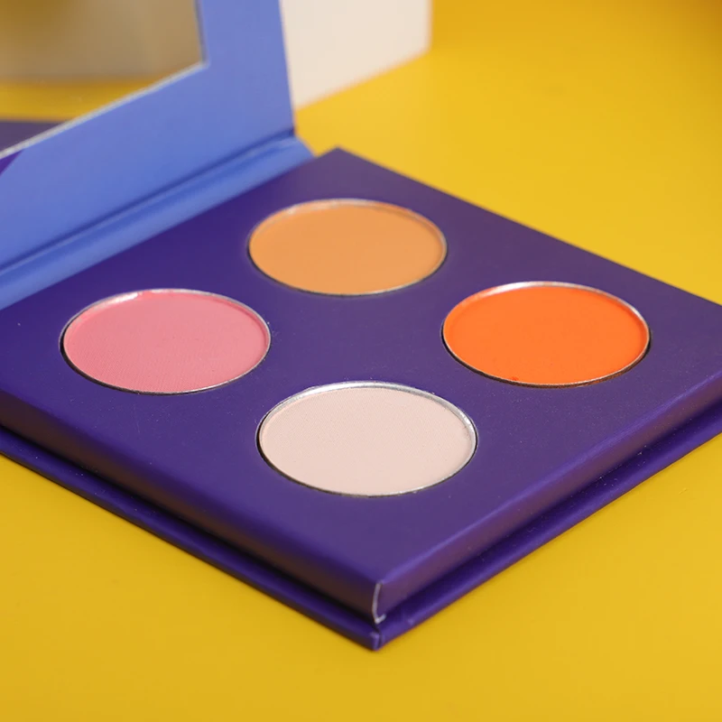 New square 4-color matte palette eyeshadow DIY with self-style makeup waterproof eyeshadow palette