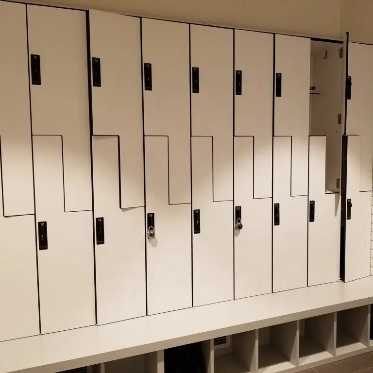 Indoor Outdoor Waterproof Storage Cabinet gym HPL Compact Laminate Board Benches children Locker With Shoe Racks