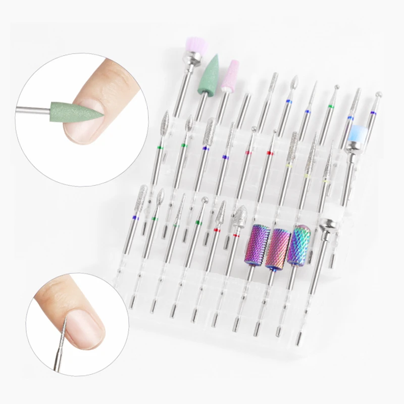 10pcs Silicone Diamond Nail Drill Bits Set Polishing Accessories safety nail drill bit Manicure Electric Machine Cutters Tool