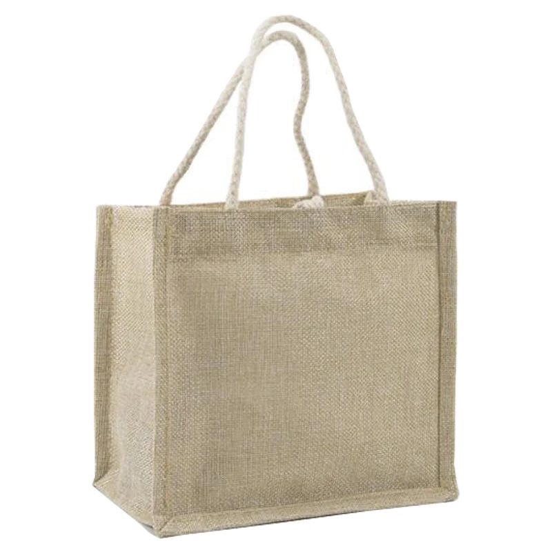 Wholesale Promotion Jute Grocery Shopping Burlap Beach Jute Tote Bag For Gifts